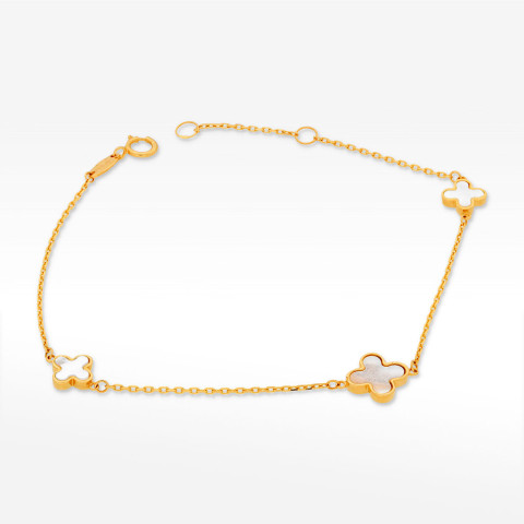 Bransoletka ze złota 19.5cm z masą perłową