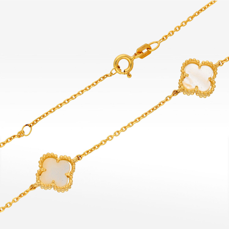 Naszyjnik ze złota 42-45cm z masą perłową