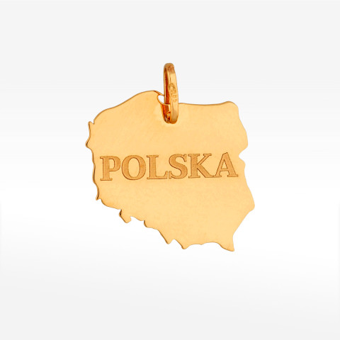 Zawieszka ze złota mapa Polski