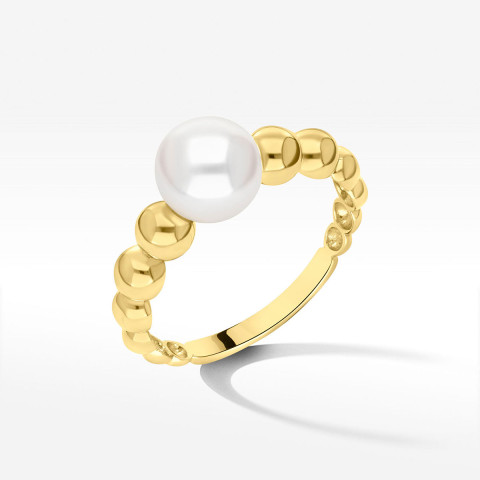 Dall'acqua pierścionek ze złota z perłą