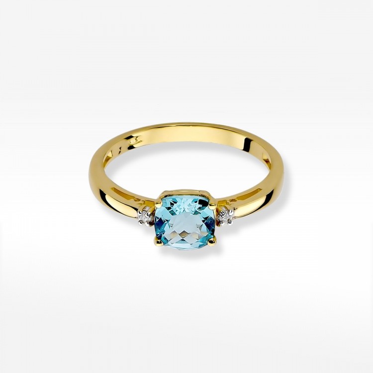 Pierścionek z żółtego złota z topazem Swiss - próba 585 1,129CT W-003AT