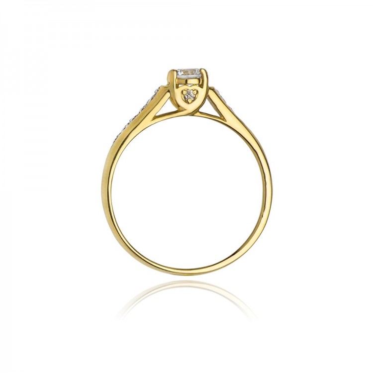 Pierścionek z żółtego złota z diamentami  - próba 585 0,33CT W-016A