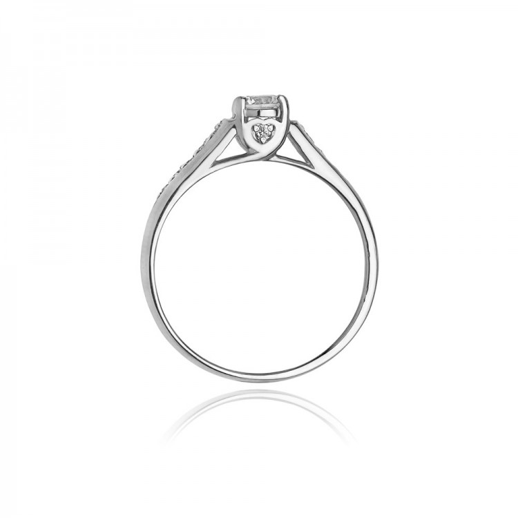 Pierścionek z białego złota z diamentami  - próba 585 0,33CT W-016B