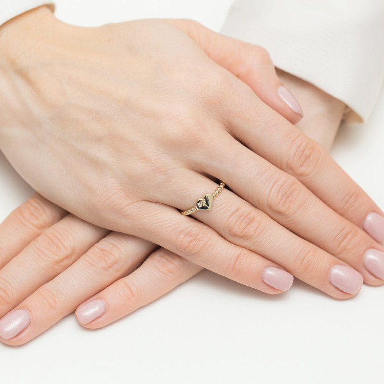 Pierścionek z białego złota z diamentem - próba 585 0,01CT W-637B