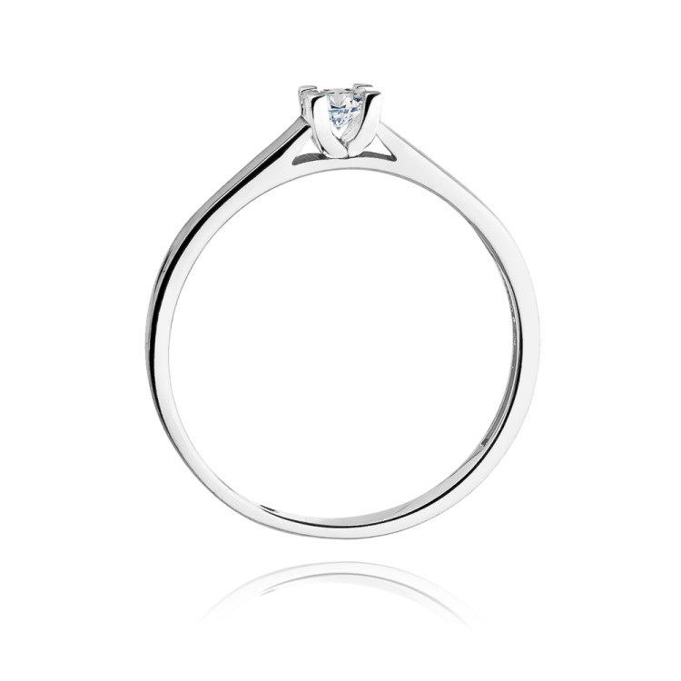 Pierścionek z białego złota z diamentem laboratoryjnym - próba 585 0,10CT W-221B 0.10ct