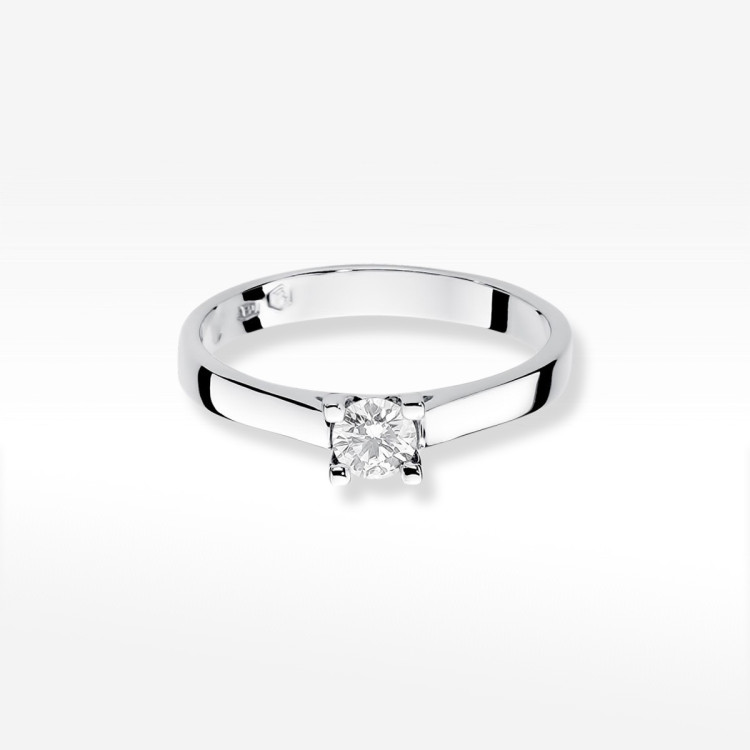 Pierścionek z białego złota z diamentem laboratoryjnym - próba 585 0,25CT W-221B 0.25ct