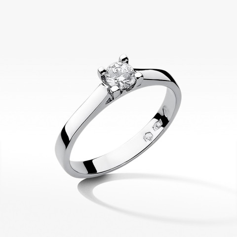 Pierścionek z białego złota z diamentem laboratoryjnym - próba 585 0,25CT W-221B 0.25ct