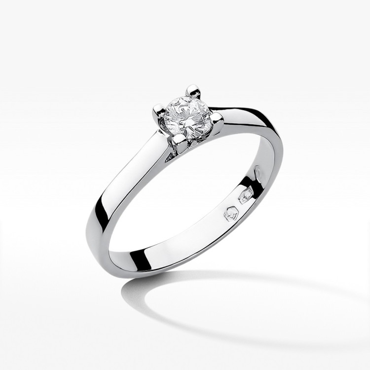 Pierścionek z białego złota z diamentem laboratoryjnym - próba 585 0,25CT W-221B 0.25ct