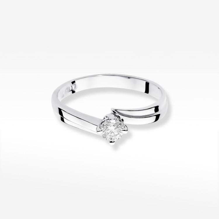 Pierścionek z białego złota z diamentem - próba 585 0,25CT W-231B 0.25ct