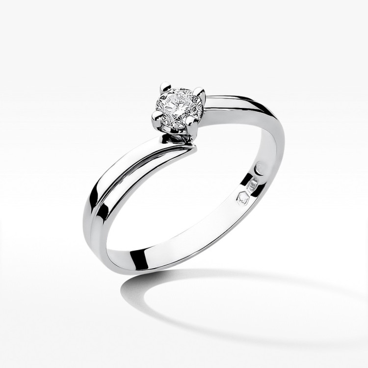 Pierścionek z białego złota z diamentem - próba 585 0,25CT W-231B 0.25ct