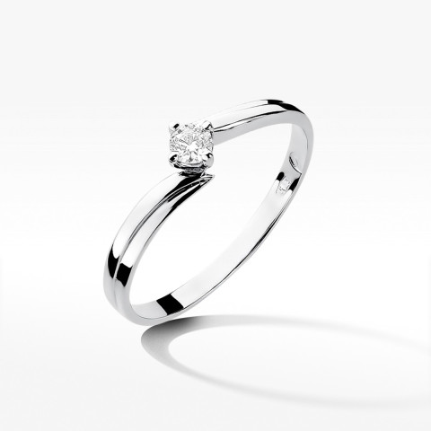 Pierścionek z białego złota z diamentem - próba 585 0,10CT W-231B 0.10ct