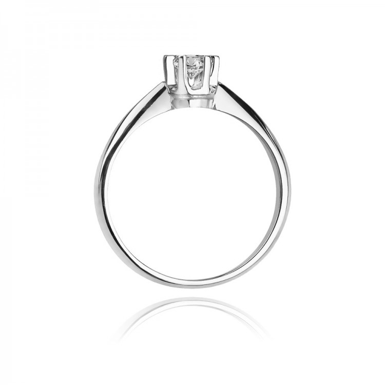 Pierścionek z białego złota z diamentem - próba 585 0,10CT W-036B 0.10ct