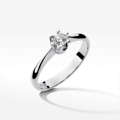 Pierścionek z białego złota z diamentem - próba 585 0,23CT W-036B 0.23ct