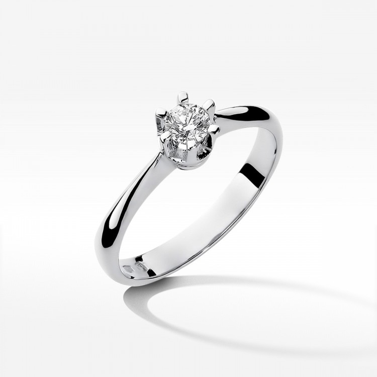 Pierścionek z białego złota z diamentem - próba 585 0,23CT W-036B 0.23ct