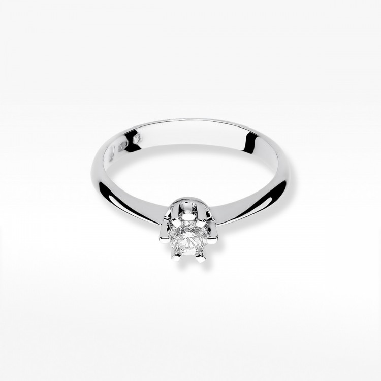 Pierścionek z białego złota z diamentem - próba 585 0,23CT W-036B 0.23ct