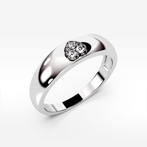 Pierścionek z białego złota z diamentami - próba 585 0,03CT PV-042B