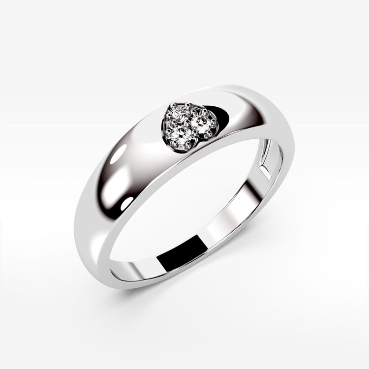 Pierścionek z białego złota z diamentami - próba 585 0,03CT PV-042B