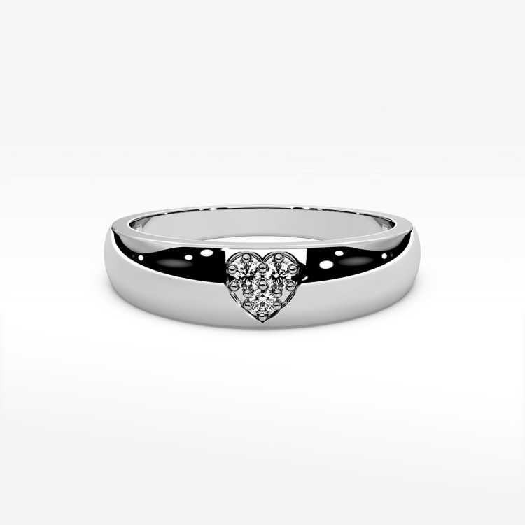 Pierścionek z białego złota z diamentami - próba 585 0,03CT PV-042B