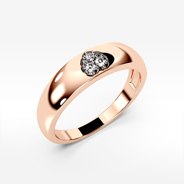 Pierścionek z różowego złota z diamentami - próba 585 0,03CT PV-042C
