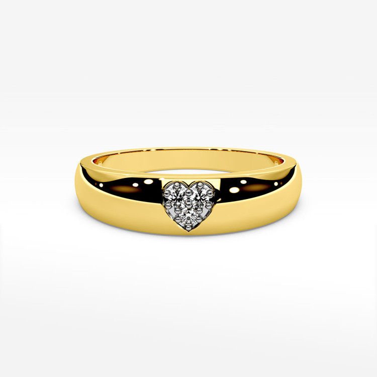Pierścionek z żółtego złota z diamentami  - próba 585 0,03CT PV-042A