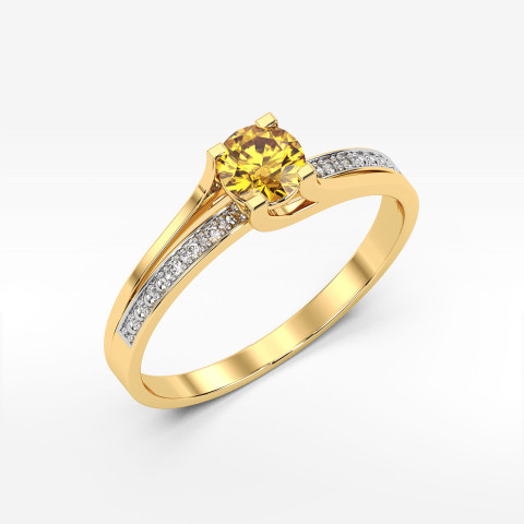 Pierścionek z żółtego złota z cytrynem - próba 585 0,53CT PV-084AC