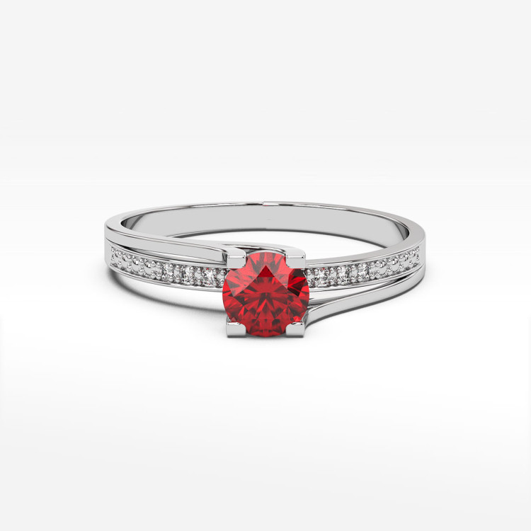 Pierścionek z białego złota z rubinem - próba 585 0,63CT PV-084BR