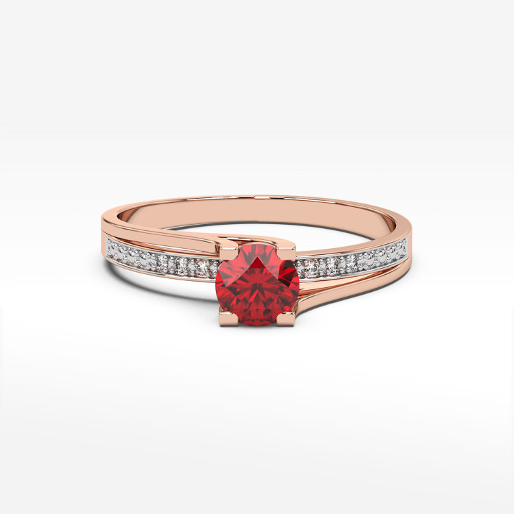 Pierścionek z różowego złota z rubinem - próba 585 0,63CT PV-084CR