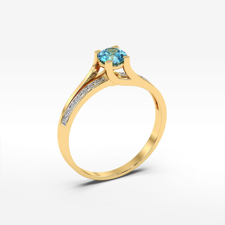 Pierścionek z żółtego złota z topazem Swiss - próba 585 0,53CT PV-084AT