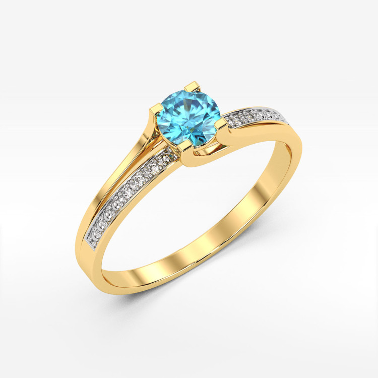 Pierścionek z żółtego złota z topazem Swiss - próba 585 0,53CT PV-084AT