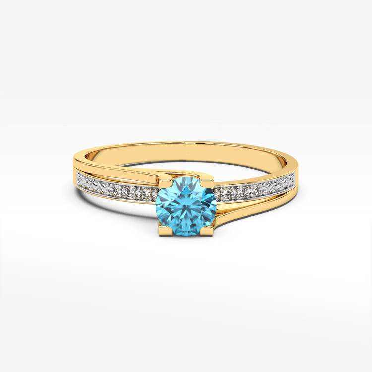 Pierścionek z żółtego złota z topazem Swiss - próba 585 0,53CT PV-084AT