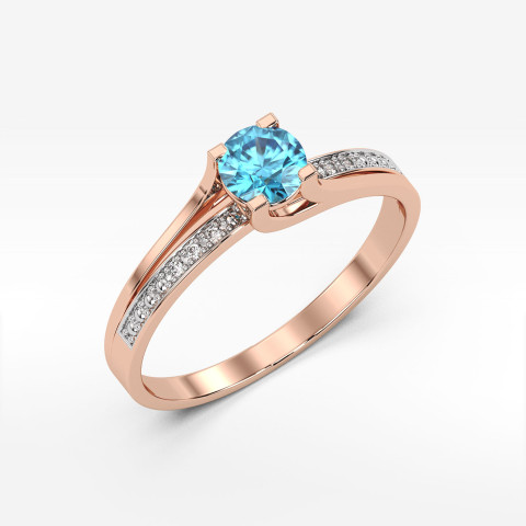Pierścionek z różowego złota z topazem Swiss - próba 585 0,53CT PV-084CT