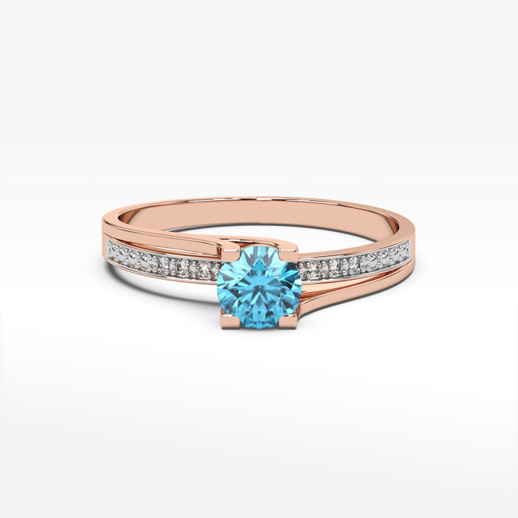 Pierścionek z różowego złota z topazem Swiss - próba 585 0,53CT PV-084CT