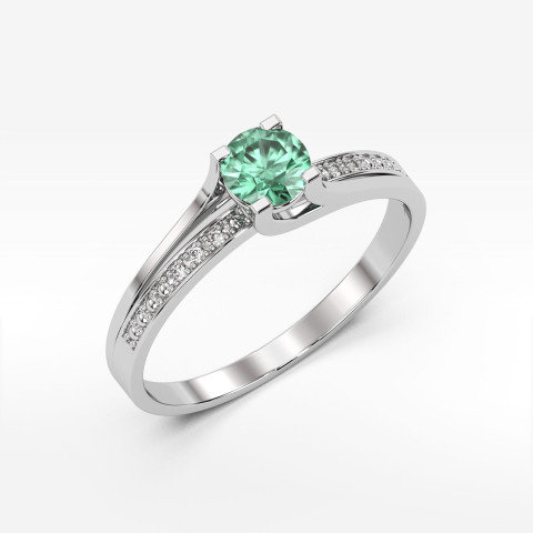 Pierścionek z białego złota ze szmaragdem - próba 585 0,53CT PV-084BSZ