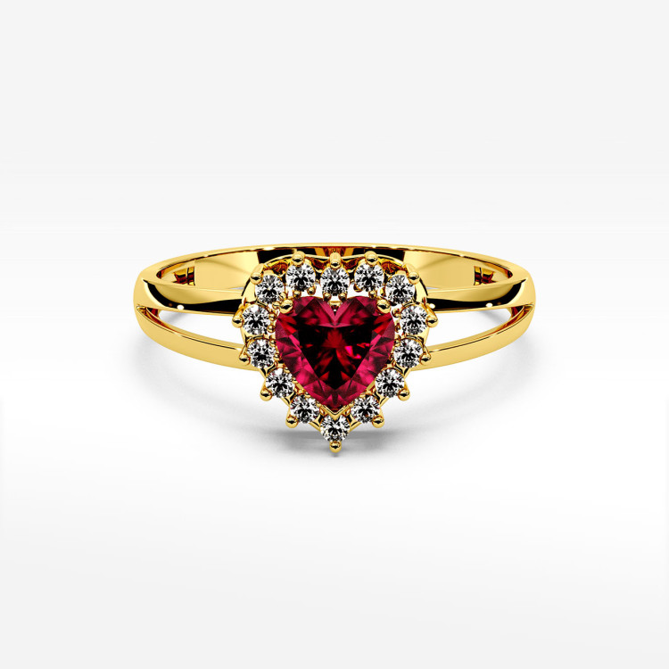 Pierścionek z żółtego złota z rubinem - próba 585 1,22CT PV-303AR