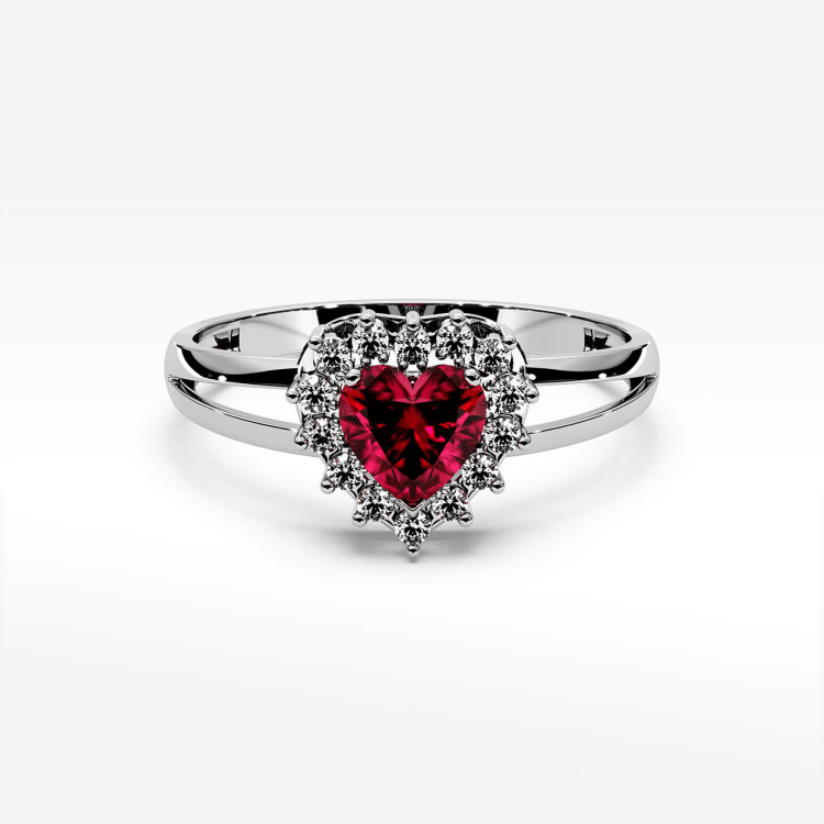 Pierścionek z białego złota z rubinem - próba 585 1,22CT PV-303BR