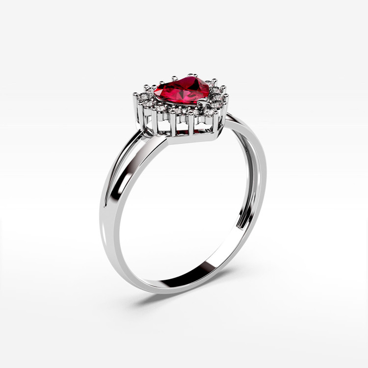 Pierścionek z białego złota z rubinem - próba 585 1,22CT PV-303BR