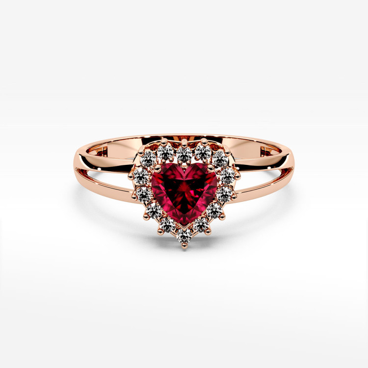 Pierścionek z różowego złota z rubinem - próba 585 1,22CT PV-303CR