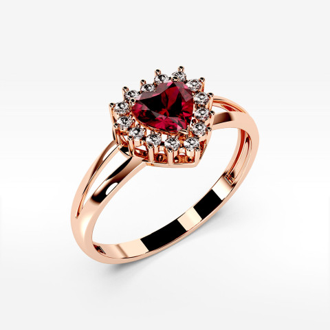 Pierścionek z różowego złota z rubinem - próba 585 1,22CT PV-303CR
