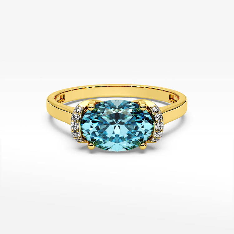 Pierścionek z żółtego złota z topazem Swiss - próba 585 1,74CT PV-300AT