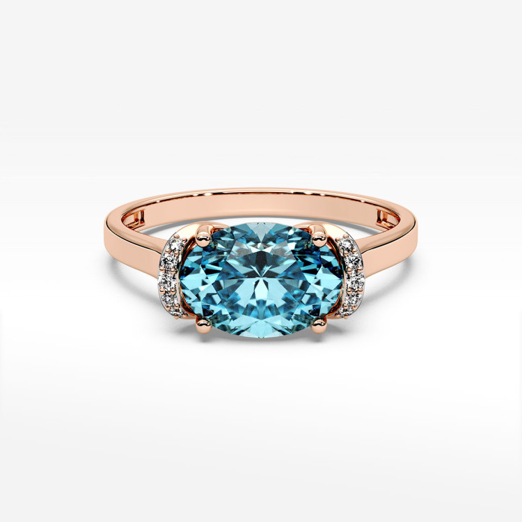 Pierścionek z różowego złota z topazem Swiss - próba 585 1,74CT PV-300AT