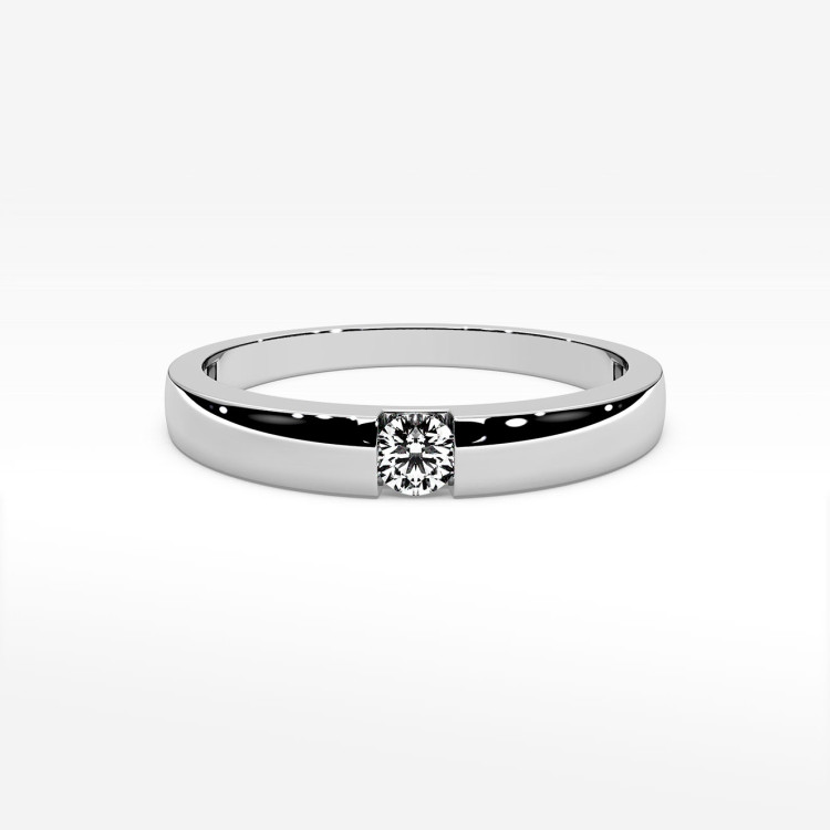 Pierścionek z białego złota z diamentem - próba 585 0,12CT PV-244B