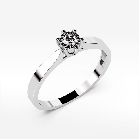 Pierścionek z białego złota z diamentem - próba 585 0,08CT PV-224B
