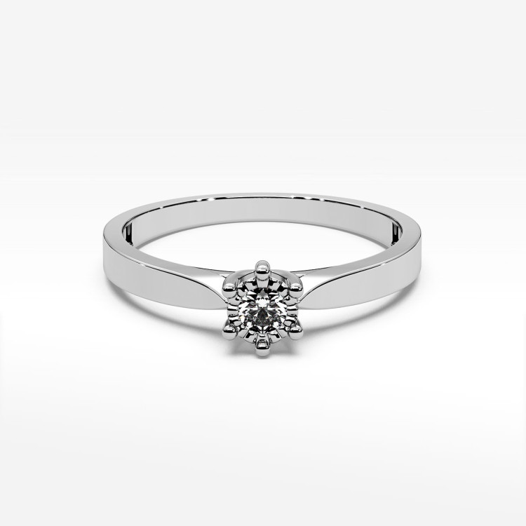 Pierścionek z białego złota z diamentem - próba 585 0,08CT PV-224B