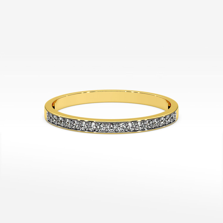 Pierścionek z żółtego złota z diamentami - próba 585 0,09CT PV-069A