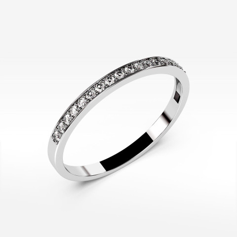 Pierścionek z białego złota z diamentami - próba 585 0,09CT PV-069B