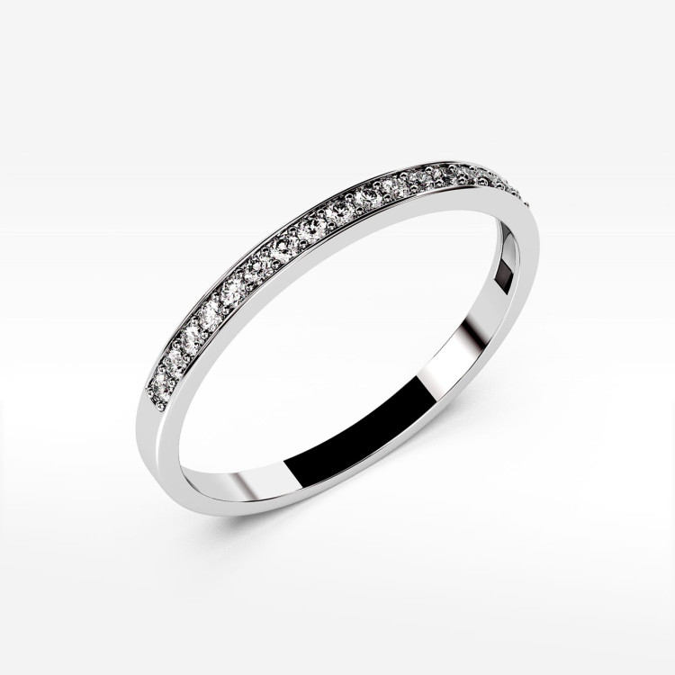 Pierścionek z białego złota z diamentami - próba 585 0,09CT PV-069B