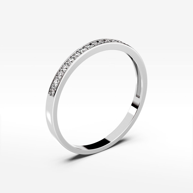 Pierścionek z białego złota z diamentami - próba 585 0,09CT PV-069B