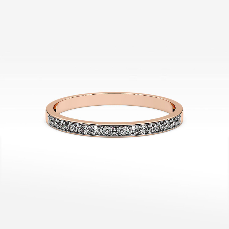 Pierścionek z różowego złota z diamentami - próba 585 0,09CT PV-069C