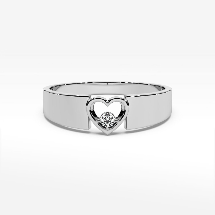 Pierścionek z białego złota z diamentem - próba 585 0,04CT PV-049B
