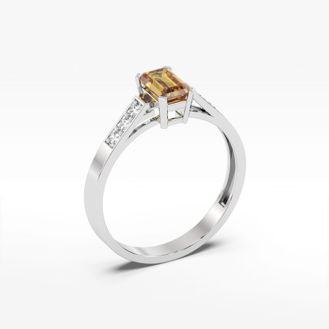 Pierścionek z białego złota z cytrynem - próba 585 0,84CT PV-083BC